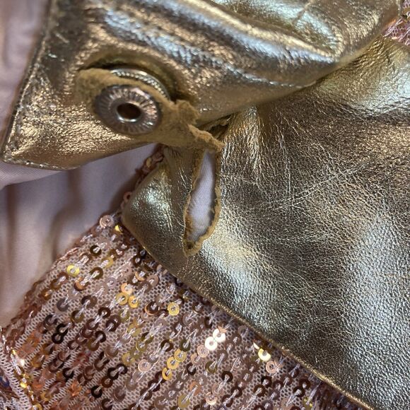 Rachel Zoe Jacket Womens 8 Harrison Sequin Belted Rose Gold Deep V Neck - Picture 3 of 11